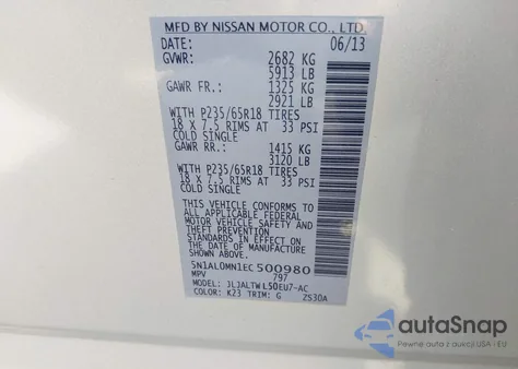 2014 Infiniti Qx60 из США, поврежденный, VIN 5N1AL0MN1EC500980